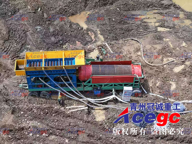 滾筒篩淘金車在哥倫比亞